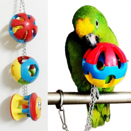 Zwierzęta domowe są ptak z tworzywa sztucznego do żucia piłka łańcuch klatka zabawka dla papuga Cockatiel Parakeet