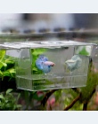 Akwarium przezroczysta podwójna miska walki ryby mini domek inkubator Box dla narybku izolacja wylęgarnia gadów klatka Turtle Ho