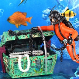 1 sztuk nowy unikalny projekt poszukiwacz skarbów Diver figurka Fish Tank Ornament krajobraz akwarium akcesoria do dekoracji