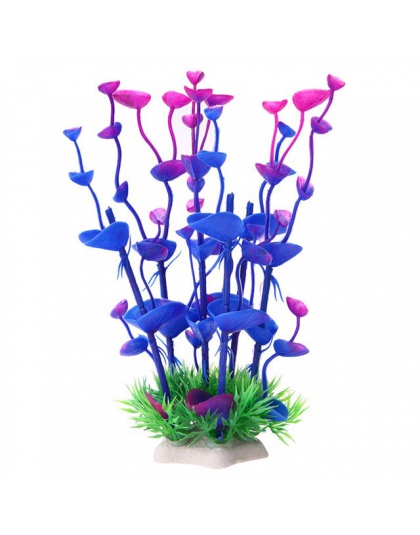 Duży liść roślin wodnych symulacja fioletowy sztuczne sztuczna trawa akwarium roślina wodna akwarium Ornament dekoracyjny wystró
