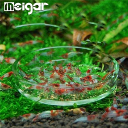 Przezroczyste szklane krewetki do karmienia naczynie do żywności tacy podajnika okrągły pojemnik akwarium Fish Tank miski do kar