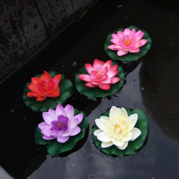 1 sztuk sztuczne na świeżym powietrzu basen staw/oczko wodne pływający lotos staw rybny do akwarium sztuczny kwiat decor woda tr