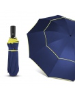 120 CM w pełni automatyczne podwójne duży parasol deszcz kobiety 3 składane odporny na wiatr, odporny na duży parasol mężczyźni 
