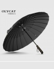Hot sprzedaż marka deszcz parasol mężczyźni jakości 24 K silne wiatroszczelna z włókna szklanego rama drewniana długa rączka par