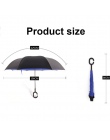 C uchwyt wiatroszczelna składany parasol mężczyzna kobiet słońce deszcz samochodów odwrócony parasole podwójna warstwa anty UV s