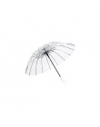 Półautomatyczne przezroczyste parasole do ochrony przed wiatrem i deszczem, długi uchwyt parasol jasne pole widzenia