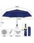120 CM automatyczne podwójne duży parasol deszcz kobiety 3 składane odporny na wiatr, odporny na duży parasol mężczyźni rodzina 