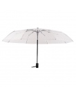 Fancytime przezroczysty automatyczne parasol dla kobiet i dzieci średnica 93 cm trzy składane wiatroszczelna słoneczne i deszczo