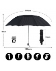 Dwuwarstwowa siatka duży Parasol deszcz kobiety 4 składane 10 żeber wiatroszczelna biznes mężczyźni Parasol słoneczny rodziny po