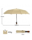 Kreatywny dla mężczyzn deszcz parasol słoneczny kobiety automatyczne tri krotnie składany 10 kość drewniana rękojeść biznes kobi