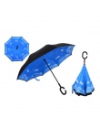 Drop Shipping wiatroszczelna odwrotnej składany Double Layer odwrócony Chuva parasol siebie stanąć deszcz ochrony c-hak ręce dla