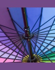 NELLO parasol tęczowy deszcz kobiety marka 24 K wiatroszczelna długim uchwytem parasole, mocna rama, wodoodporny moda kolorowe P