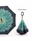 Gwiaździste niebo anty UV odwrócony parasol odwrotnej składane wiatroszczelna podwójna warstwa parasole stać w środku słoneczne 