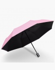 Deszcz słońce Parasol automatyczny anty-uv czarna powłoka 3 składane odporna na wiatr Auto luksusowe duże wiatroszczelne kobiety