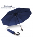 Nowy brytyjski uchwyt skórzany parasol deszcz kobiety biznesu 3 składane duży parasol dla mężczyzn automatyczne silne wiatroszcz