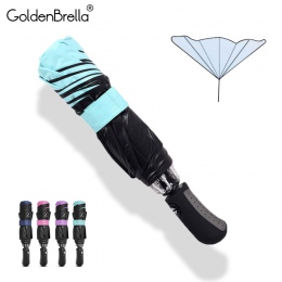 Odwrotnej odwrotnej pełni-parasol automatyczny deszcz kobiety mężczyźni wiatroszczelna 3 składane czarna powłoka parasol słonecz