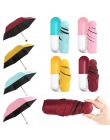 Super Mini kapsułki parasol deszcz kobieta jasne kieszeni anty-uv parasol wiatroszczelna 5 parasole składane kompaktowe deszcz d