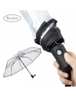 Fancytime automatyczne parasole wiatroszczelna przezroczysty deszcz parasole dla kobiet i dzieci trzy składane wodoodporna deszc