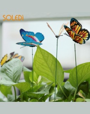SOLEDI 15 sztuk/partia 3D sztuczny motyl dekoracje ogrodowe symulacji Butterfly Stakes podwórku roślin trawnik Decor fałszywy lo