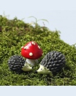 3 sztuk/zestaw ogród mech żywica rzemiosło sztuczne Mini jeż czerwoną kropką grzyby