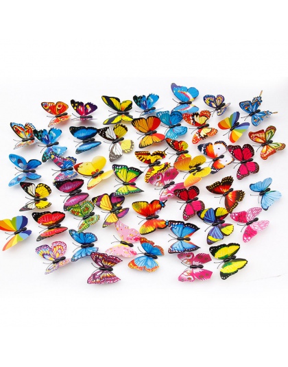 3D 20 sztuk/zestaw kolorowe motyl kije domu stoczni trawnik doniczka roślin ozdoba ozdobny ogród Ornament DIY trawnik Craft