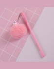 Słodkie cartoon różowy jednorożec pompon długopis żelowy pisanie długopisy canetas materiał escolar kawaii biurowe papeleria prz