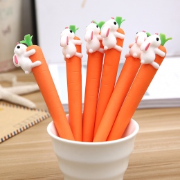 Koreański biurowe kreatywny królik marchew długopisy żelowe Kawaii Pen 0.5mm długopis z żelowym wkładem