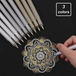 3 sztuk Premium biały długopis żelowy zestaw 0.6mm dzieła wskazówka szkicowanie długopisy dla artystów czarny papiery rysunek pr