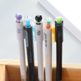 4 sztuk/partia śliczne królik marchew czarny długopis żelowy długopis szczęście kot Kawaii biurowe zakka materiał escolar szkoln