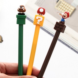 3 sztuka Lytwtw's koreański biurowe śliczne Super Mario długopis żelowy biuro szkolne Kawaii dostaw uchwyty nowość 3D prezent kr