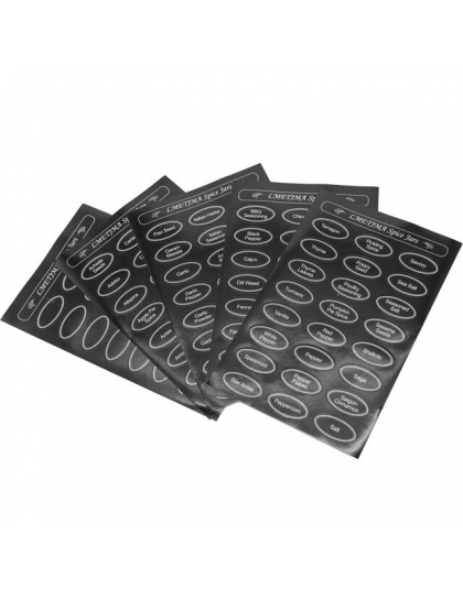 LMETJMA 5 sztuk/zestaw drukowane przyprawy naklejki przyprawa kuchenna słoiki etykiety wielokrotnego zapisu tablica przyprawy sł