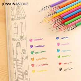 Jonvon Satone 12 kolorów/lot kolor długopis koreański kreatywny biurowe rdzeń wiercenia kamienia kolor pióro neutralne 0.38 Mm m