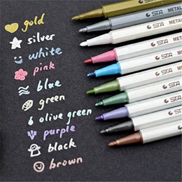 10 sztuk/partia STA metalowe kolorowe atramentu Chalk Pen dla Album fotograficzny rysunek akwarela marker do malowania długopisy
