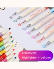 8 długopisy żelowe w różnych kolorach z podwójną głowicą pisanie długopis żelowy żel i wyróżnienia połączenie szkoły biuro uwaga