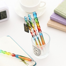 0.38mm przezroczysty Rainbow kolorowe długopis żelowy w stylu kawaii kreatywny diament głowica z tworzywa sztucznego pisanie dłu
