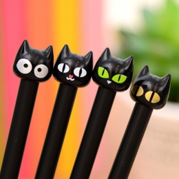 1 PC śliczne długopisy Kawaii czarny kot długopisy żelowe Cartoon żel pióra do pisania dla dzieci dziewczyny prezenty biuro szko