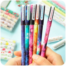 6 sztuk/zestaw kolor długopis żelowy Starry wzór Cute cat Hero Roller Długopisy biurowe Caneta Escolar szkolne materiały biurowe