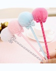 1 sztuk Korea piśmienne kolorowe Bow pluszowa piłka pióro futro piłka przenośny długopis