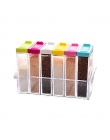 Akrylowe przezroczyste przyprawy słoik kolorowe pokrywy pudełko do przypraw 6 sztuk/zestaw narzędzia kuchenne sól flaszka przypr