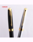 Luksusowe wysokiej jakości Baoer 388 czarny ze stali nierdzewnej biznes biuro szkolne długopis złoty klip nowy