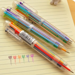 New Arrival nowość długopis wielokolorowy wielofunkcyjny 6 In1 kolorowe artykuły papiernicze kreatywne artykuły szkolne