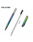 2 sztuk/zestaw kolorowe Rainbow długopis ze stali nierdzewnej metalowe piśmienne lekki przenośny pisanie materiałów eksploatacyj