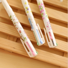 Uczeń 0.5mm śliczne Kawaii kwiat plastikowy długopis kreatywny 4 kolory długopis dla dzieci koreański biurowe 1518