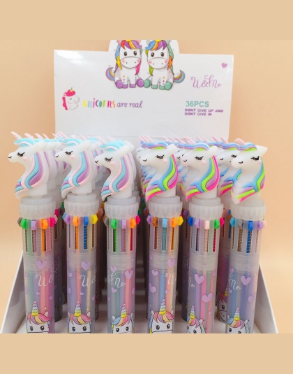 Piękny jednorożec moc 10 kolory Chunky długopis szkolne materiały biurowe prezent biurowe Papelaria Escolar