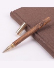 W stylu vintage korpus z drewna długopis Długopisy kulowy z mosiądzu pióro kulkowe metalowa nakrętka papiernicze artykuły szkoln