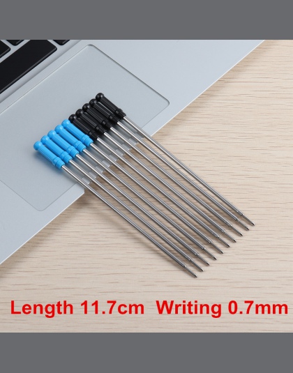 6 sztuk/partia Genkky długopis wkłady długopisowe długość 11.7 cm punkt pisania 0.7mm atrament czarny niebieski piłka długopisy 