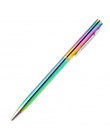 1 sztuk Rainbow Kolorowa piłka długopis ze stali nierdzewnej pręt obrotowy kulkowy długopis metalowy biurowe długopis 1mm biurow