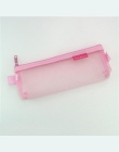 1 sztuk przezroczysty siatka Zipper Pen torba piórnik przechowywania pakiet dla Grils koreański papiernicze artykuły szkolne