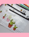 Kaktus pcv wodoodporny ołówek przypadkach przezroczysty biurowe A5 Folder plików do przechowywania biuro szkolne torby ołówkowe 