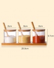 Szklane ziołowe przyprawy narzędzia pojemnik na przyprawy do soli cukier herbata towary suche słoiki z drewnianą łyżką naczynia 
